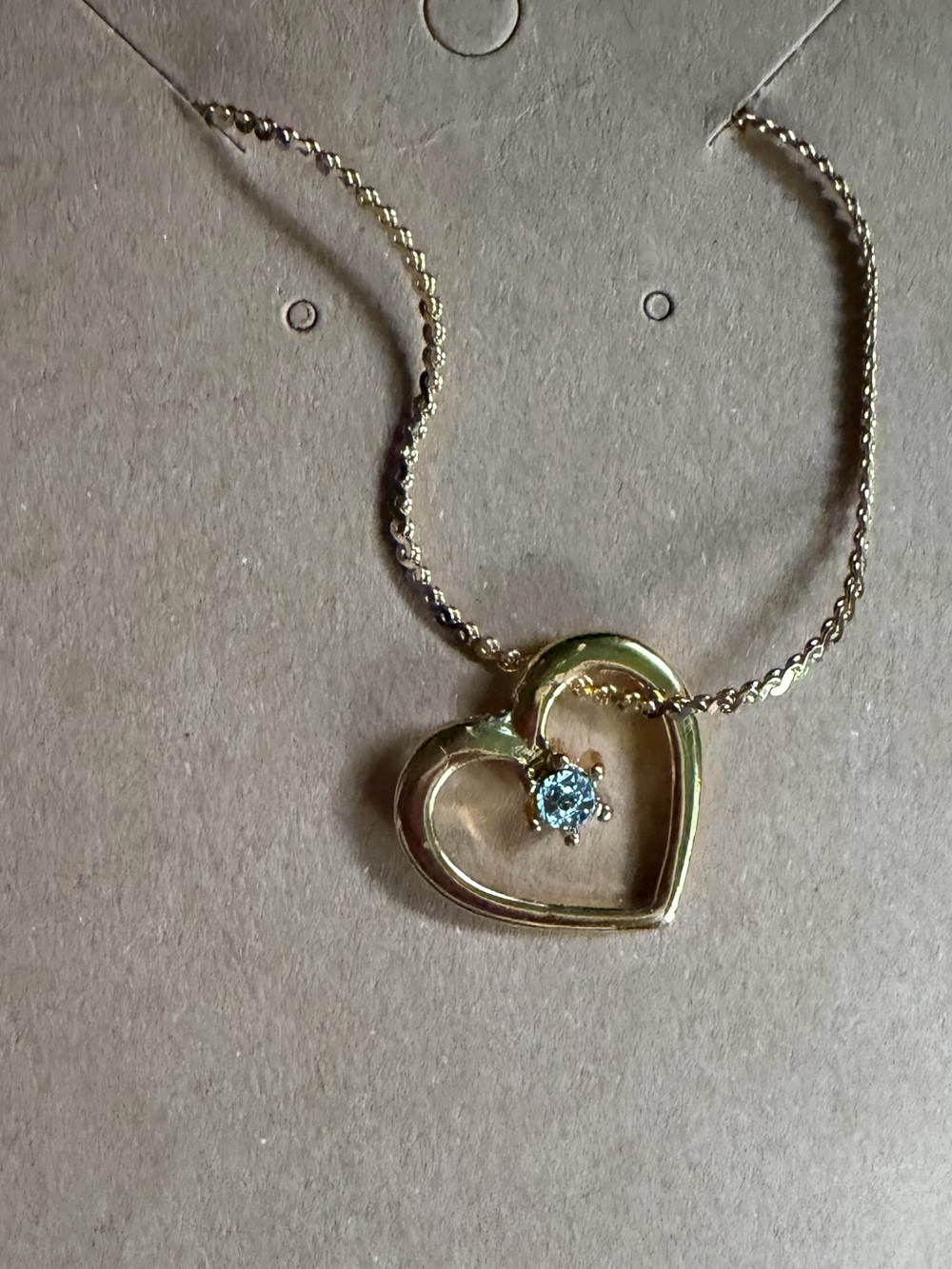 Gold Heart Pendant Necklace with cubic zerconia Stone
